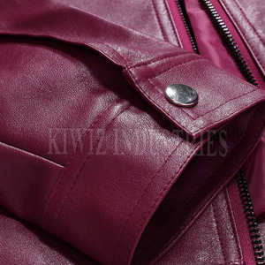 Chaqueta de Cuero de Invierno de Alta Calidad para Hombre, con Cuello Alto, Logotipo y Color Personalizados - Product Image 5