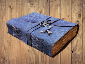 Comprar diario de cuero genuino diario Vintage personalizado clave diario Vintage bordado de papel diario de cuero cuaderno - Product Image 4