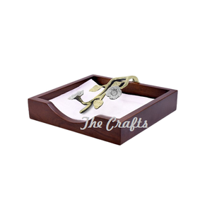 Porte-serviettes de qualité supérieure en bois couleur marron boîte à mouchoirs porte-serviettes pour la maison hôtel et restaurant - Product Image 3