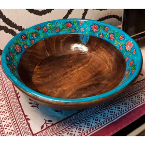 Bol en bois Produits à forte demande Bol fabriqué à la main avec autocollant en émail Bols de cuisine en acacia en bois respectueux de l'environnement Vaisselle - Product Image 4