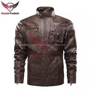 Nouveau design de veste en cuir de moto pour hommes de qualité supérieure avec beau sweat à capuche et fermeture à glissière veste en cuir de bombardier - Product Image 5