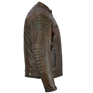 Blouson de moto en cuir pour homme, coupe-vent, couleurs et tailles personnalisées, production en gros, usine 2026 - Product Image 4