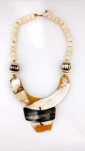 Hecho a mano nueva llegada búfalo cuerno de buey collar pulido estilo Animal hueso joyería diseño Natural cuentas mujeres niñas boda - Product Image 4