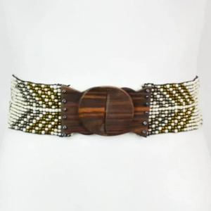 Cinturones bordados de cuentas de semillas personalizados para mujer, cinturones de cuero adornados con cuentas de semillas hechos a mano, cinturones de cintura bordados con cuentas - Product Image 2