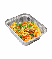 Contenedores rectangulares de papel de aluminio, perfectos para llevar comida y almacenar.