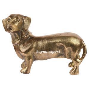 Lujo hermoso perro chapado en oro aluminio Metal escultura arte Decoración elegante diseño único escultura para decoración para sala de estar - Product Image 1