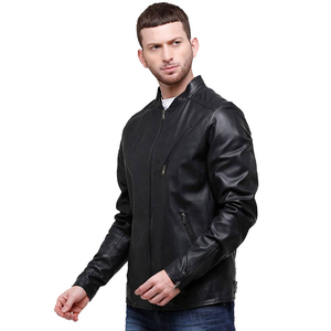 Chaqueta de cuero de piel de oveja de nueva moda para hombre procesada recubierta - Product Image 2