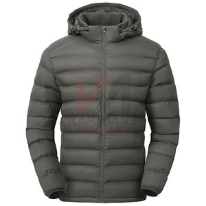 OEM Mens Water-Resistant Hooded Puffer Jacket Warm Lightweight Quilted Winter <b>Coat</b> with 4-Pocket Design Bulk Supplier - Product Image 1