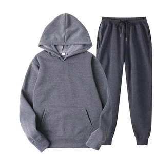 Ensemble de survêtement décontracté pour homme personnalisé, sweat-shirt à capuche, pantalon de survêtement, molleton doublé uni, streetwear, 2 pièces, homme, vierge - Product Image 3