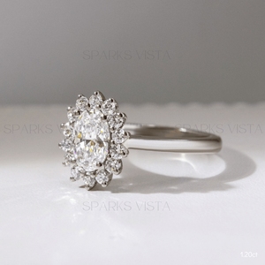แหวนหมั้นเพชรทรงวงรีทรงรีสีทอง14K สุดหรูสำหรับทั้งชายและหญิงเทรนด์ส่งตรงจากโรงงาน - Product Image 5