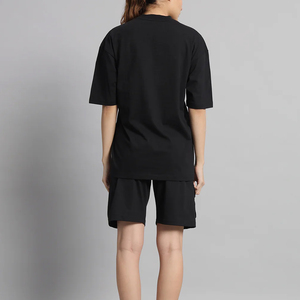 Ensemble deux pièces été femmes chemises à manches courtes et shorts ensembles jumeaux pour femmes respirant contraste couleur Shorts & T-Shirt ensemble - Product Image 2