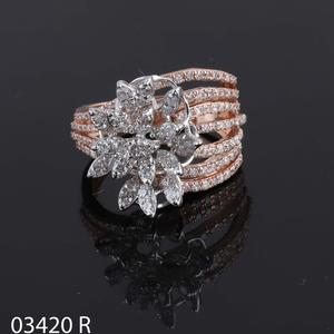 Bague de fiançailles solitaire en or rose 14/18 carats avec diamant rond taille brillant pour femme, certifiée, tendance, pour soirée - Product Image 6