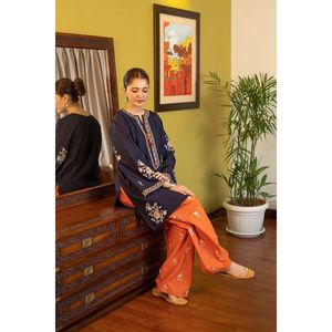 Conjunto de Dos Piezas de Salwar Kameez de Algodón EMB ZETRO FARSHI VOL II - Product Image 1