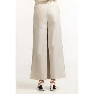 Pantalon cargo vert clair taille haute à jambes larges en tissu Oxford respirant infroissable teint uni détection par aiguille WM-TRC23-002 - Product Image 3