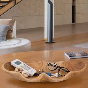 Bol à pâte en bois, longs bols décoratifs pour la décoration intérieure, pièce maîtresse décorative pour la maison, 16 longs bols décoratifs en bois, grands comme - Product Image 6