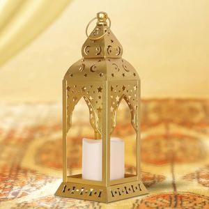 Ornamento de decoración del hogar de madera de estrella y luna creciente islámica con diseño sin llama silueta moderna de cúpulas de mezquita y minaretes - Product Image 6