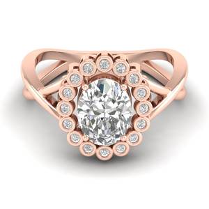 Bague Halo en Argent Sterling 925 avec Moissanite de Coupe Ovale de 1,31 Carat, Design Exclusif REYES, pour Femmes, Bague de Fiançailles Solitaire, Bijoux - Product Image 1