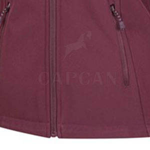 Chaqueta Softshell de invierno para mujer con bolsillos delanteros, diseño adelgazante, cómoda decoración de botones de Color personalizado, patrón sólido - Product Image 6