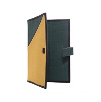 Carpeta de archivos de cartera de negocios de lona de yute de alta calidad personalizada profesional Carpeta de documentos A4 con almacenamiento de bolígrafo para oficina escuela