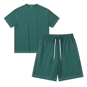 Chándal de gran tamaño para hombre de verano personalizado de calidad superior transpirable de 2 piezas para ropa informal, conjuntos de camisetas y pantalones cortos - Product Image 5