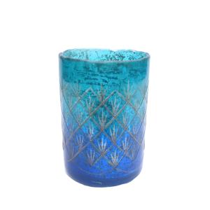 Vente en gros de bougeoirs en verre multi-design faits à la main, pot de bougie parfumé coloré pour décorations d'éclairage de mariage et de Noël - Product Image 1