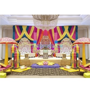 Increíble Mehndi & Sangeet Night Stage Decoración Tema árabe Vibrante Sangeet Night Stage Colorido Sangeet Night Wedding Stage - Product Image 1