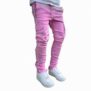 Personalizado 2024 pantalones de chándal de alta calidad personalizado hombres Jogger pantalones de chándal Patchwork Graffiti pintura salpicaduras elástico hombres pantalones acampanados - Product Image 1