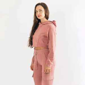 ชุดเสื้อผ้าผู้หญิง2ชิ้นแบบแห้งเร็วออกแบบโลโก้ได้ตามต้องการเสื้อครอปแขนยาว - Product Image 5