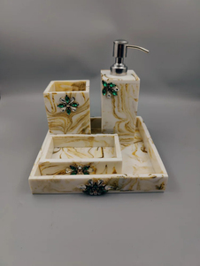 Ensemble de salle de bains en résine de couleur personnalisée faite à la main de l'Inde directement du fournisseur indien pour les intérieurs de salle de bains assortis - Product Image 3