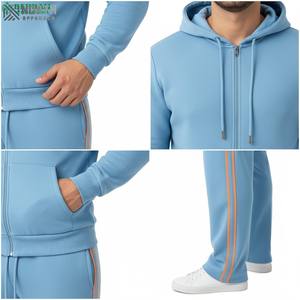 Ropa de calle vintage, Pantalón de algodón y lana, chándal con bordado desgastado, conjunto de chándal de lavado ácido acampanado personalizado - Product Image 6