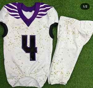 Uniformes de football américain de jeunesse de sublimation conçus sur mesure de la plus haute qualité pantalon intégré en jersey sergé - Product Image 1