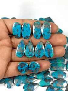 Pares de cabujón de azurita natural, piedra preciosa de cristal de pera elegante, tamaño de mezcla de formas para la fabricación de joyas, variedad de piedra natural - Product Image 5