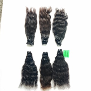 Cuticule alignée vierge vendeur cheveux tengle libre couleur noir tissage naturel soyeux ondulé faisceaux temple vietnamien cheveux humains - Product Image 1