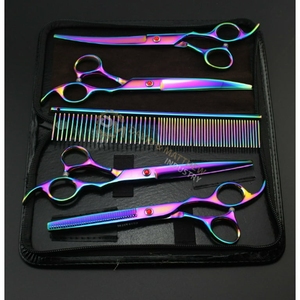Kit de tijeras de peluquería canina Multicolor de titanio de la mejor calidad, Venta caliente de acero inoxidable de alta calidad con MOQ bajo - Product Image 2
