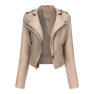 Abrigo de invierno para mujer con chaqueta de cuero estilo explosión Nuevas señoras Short Denim Lapel Outwear Fashion Trend Tops - Product Image 1