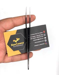 Vente en gros de pinces à cils de haute qualité en acier inoxydable avec isolation, courbe en J à 45 degrés, revêtement gris, poignée diamantée, logo personnalisé - Product Image 2