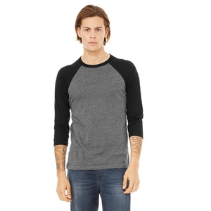 Bella + เสื้อเบสบอลแขน3/4สำหรับทั้งชายและหญิง, เสื้อกีฬาผิวเรียบระบายอากาศได้ดี3200ผ้าแคนวาสสำหรับกิจกรรมนอกสถานที่เล่นกีฬาของผู้ชาย - Product Image 6