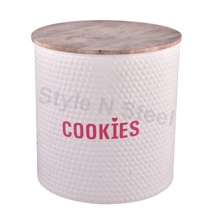 Multi Design New Year Decor Cookies Boxes Round Tin <b>Box</b> Cookies Metal <b>Box</b> <b>Wooden</b> Lid - Product Image 6