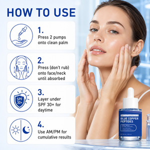 Blue Copper Peptides Bakuchiol Plump Glow <b>Serum</b> 30mL <b>Face</b> Firming <b>Serum</b> With Collagen Adenosine Niacinamide Hyaluronic Acid - Product Image 2