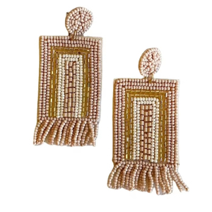 Boucles d'oreilles de luxe perlées brodées à la main boucles d'oreilles pendantes Inde Style à la mode couleurs personnalisées disponibles Hiba Enterprises - Product Image 1