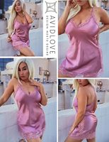 SAMAVIA Lencería de encaje a cuadros personalizada para mujer, sexy, talla grande, suave, ajustada, hasta la rodilla, camisón elástico