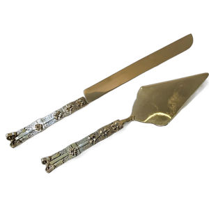 Long Lasting Low Rate Stainless Steel <b>Steak</b> <b>Knives</b> Wedding Cake <b>Knife</b> and Server Gold Handle for Birthday Party & Wedding Event - Product Image 4