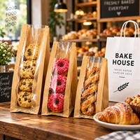 Sacs en papier personnalisés AT PACK pour boulangerie avec fenêtre |   Sacs à biscuits en kraft et emballages pour pâtisseries pour boulangeries, cafés et commerces à emporter