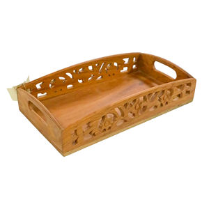 Bandeja de servicio de madera de desayuno usada multiusos a precio al por mayor Bandeja de servicio de acabado de madera de acacia de la mejor calidad - Product Image 6