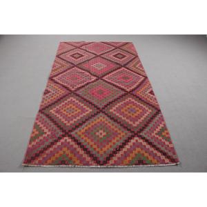 พรมตุรกีขนาด 4.4x7.8 ฟุต ลายแดงแบบนามธรรมสไตล์วินเทจ - Product Image 1