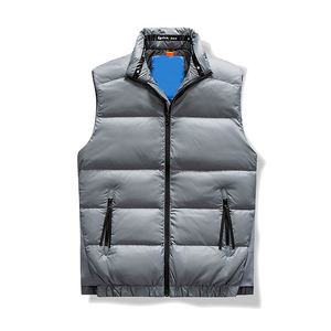 Chaleco acolchado de invierno informal para hombre con logotipo personalizado 2024, chaleco de lona con cremallera y bolsillos laterales, chaleco acolchado al por mayor - Product Image 2