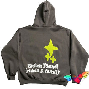 Sudadera con capucha de lana de algodón transpirable de secado rápido para hombre, venta al por mayor, nuevo logotipo personalizado, estampado, corte holgado con hombros caídos para invierno - Product Image 2