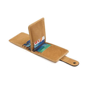 Cartera de cuero genuino de vaca hecha en la parte superior billetera de moda tarjetero Delgado cartera monedero llavero titular - Product Image 2
