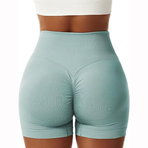 Pantalones cortos de Yoga de gimnasio transpirables de mujer personalizados con bolsillo Streetwear estilo entrenamiento pantalones cortos para correr - Product Image 4