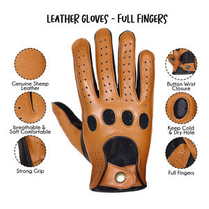 ถุงมือหนังกันน้ำสำหรับขับรถในฤดูหนาว สีพื้น น้ำหนักเบา สำหรับมืออาชีพ จากปากีสถาน - Product Image 4